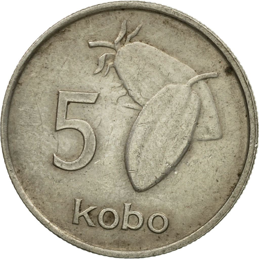 Nigeria | 5 Kobo Coin | Cocoa beans | Km:9.1 | 1973 - 1986