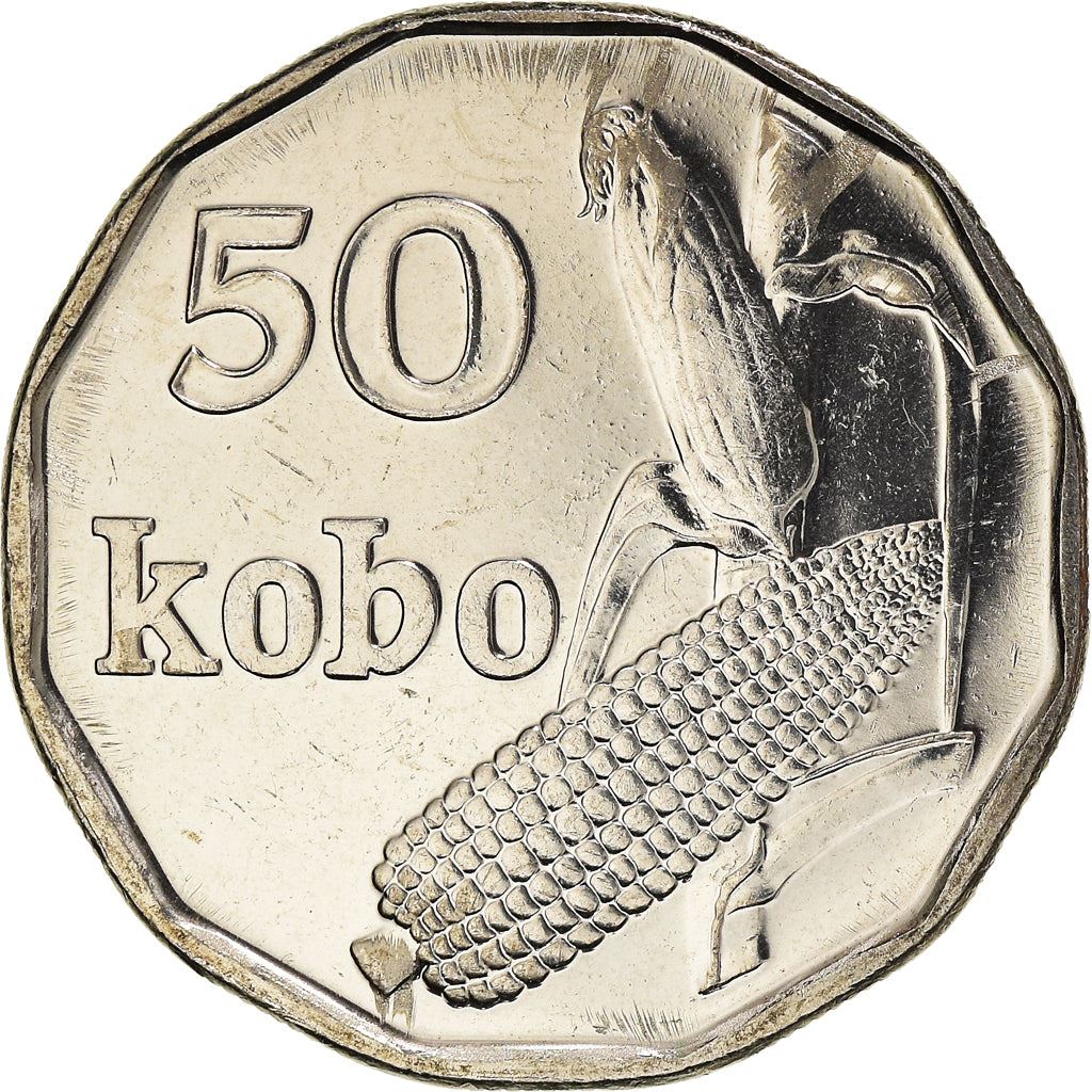 Nigeria | 50 Kobo Coin | Corn | Km:13.1 | 1991