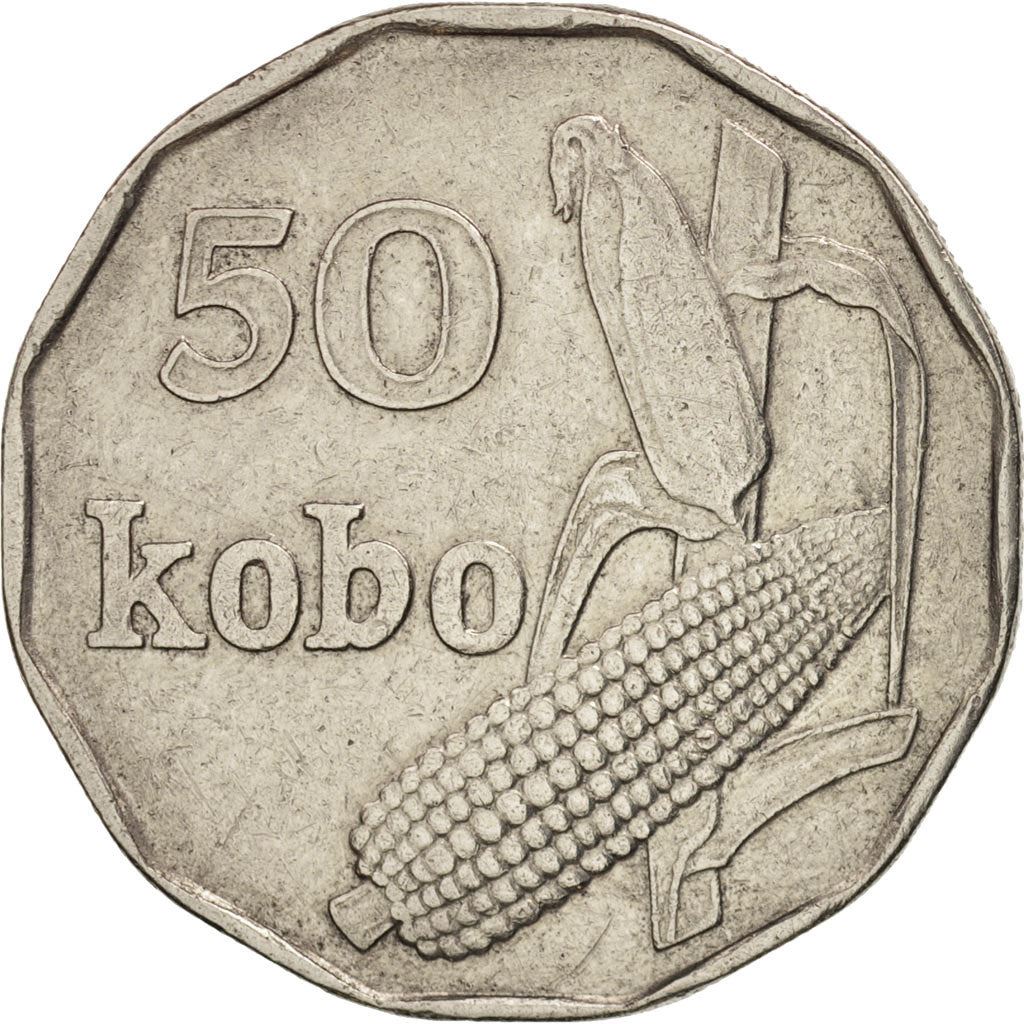 Nigeria | 50 Kobo Coin | Corn | Km:13.1 | 1991