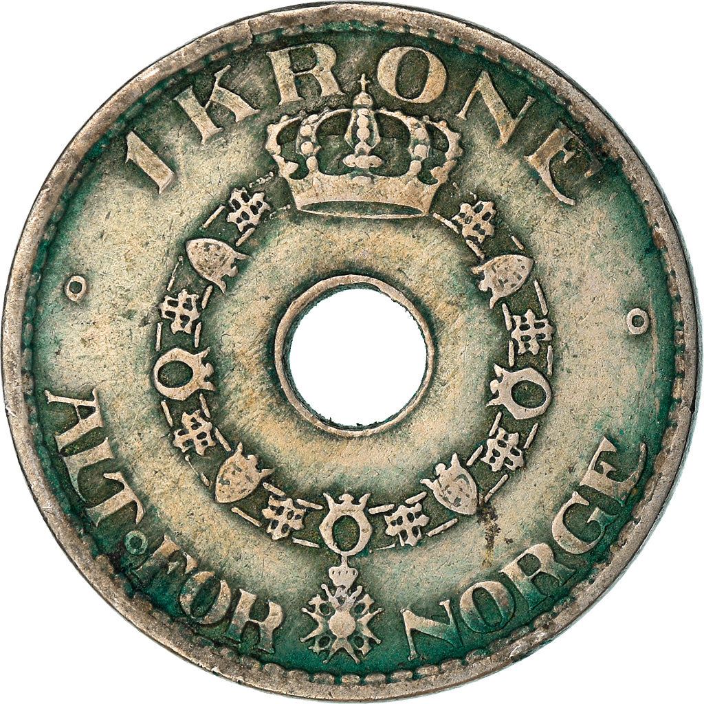 Norway 1 Krone - Haakon VII Coin KM385 1925 - 1951