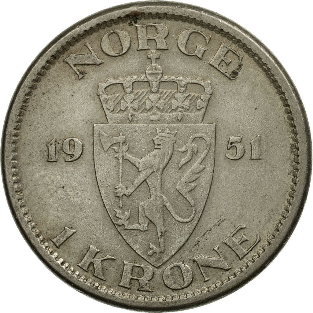 Norway 1 Krone - Haakon VII Coin KM385 1925 - 1951