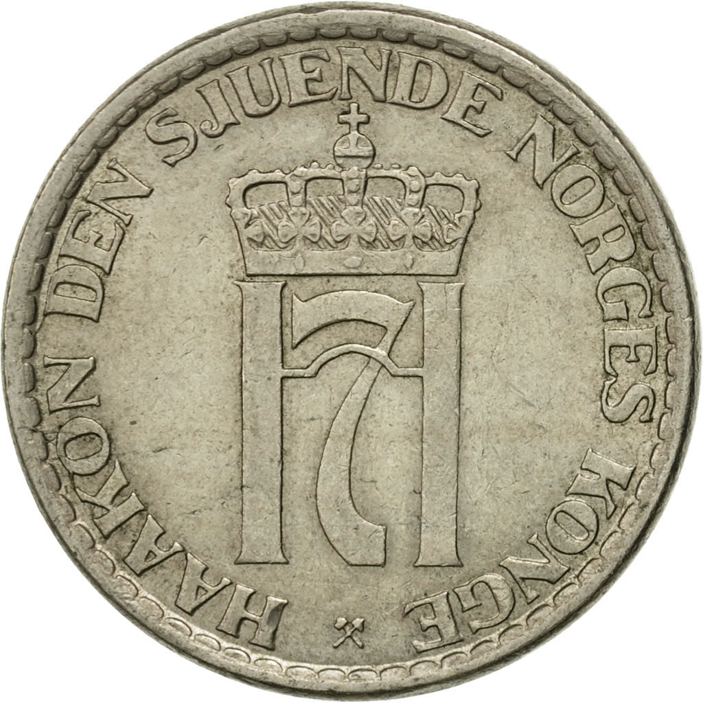 Norway 1 Krone - Haakon VII Coin KM397 1951 - 1957