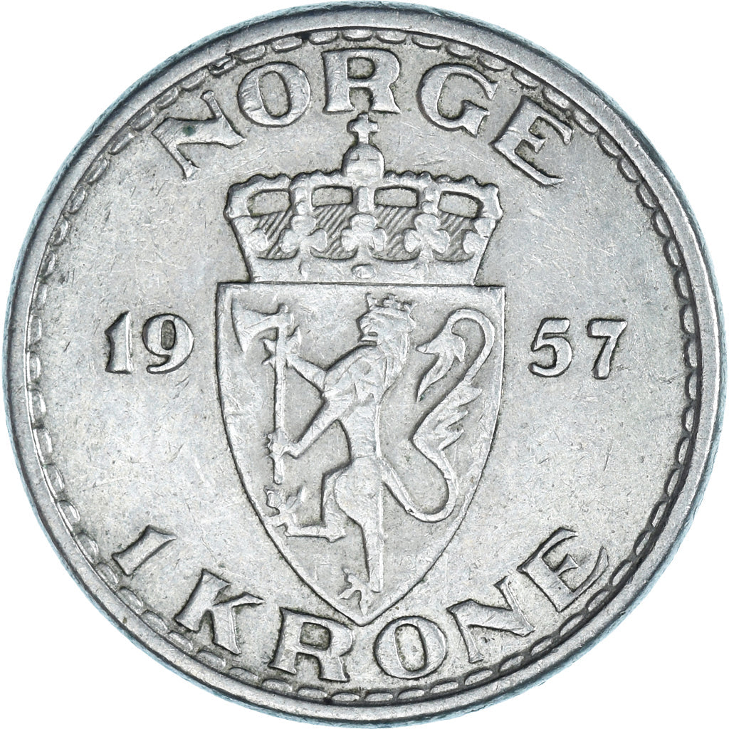 Norway 1 Krone - Haakon VII Coin KM397 1951 - 1957