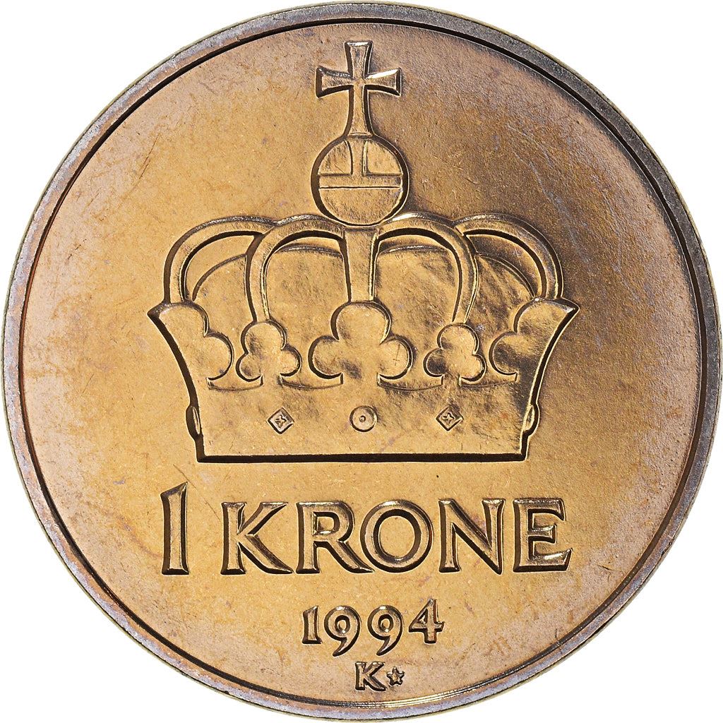 Norway 1 Krone - Harald V Coin KM436 1992 - 1996