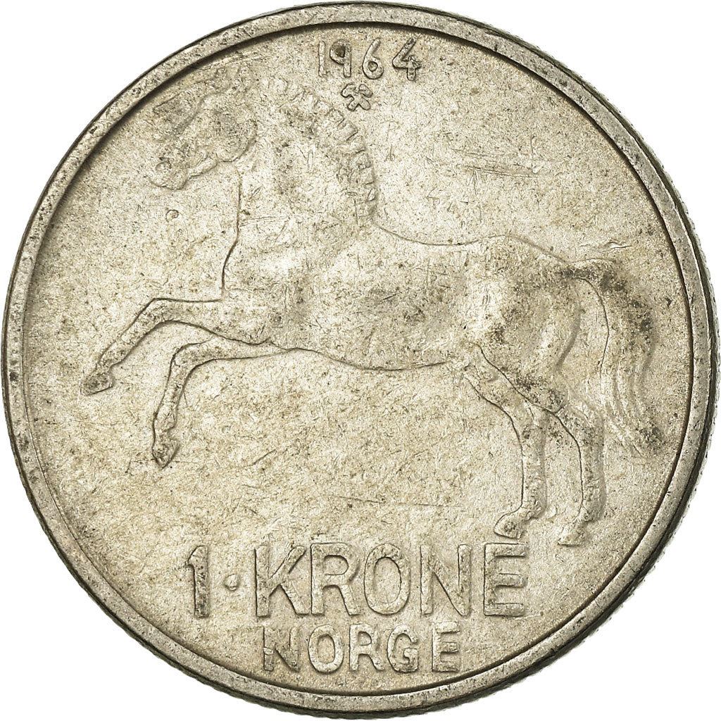 Norway 1 Krone - Olav V Coin KM409 1958 - 1973