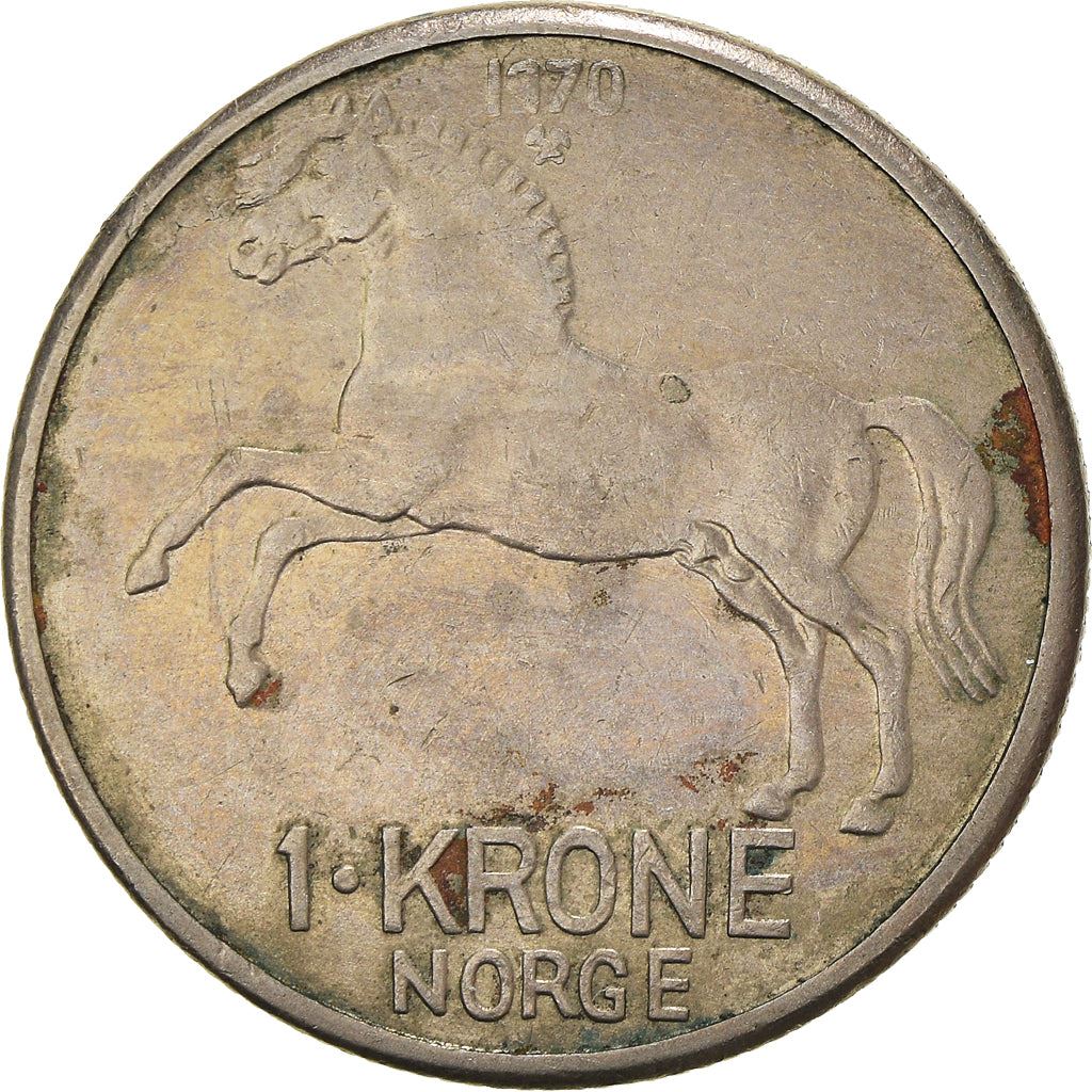 Norway 1 Krone - Olav V Coin KM409 1958 - 1973