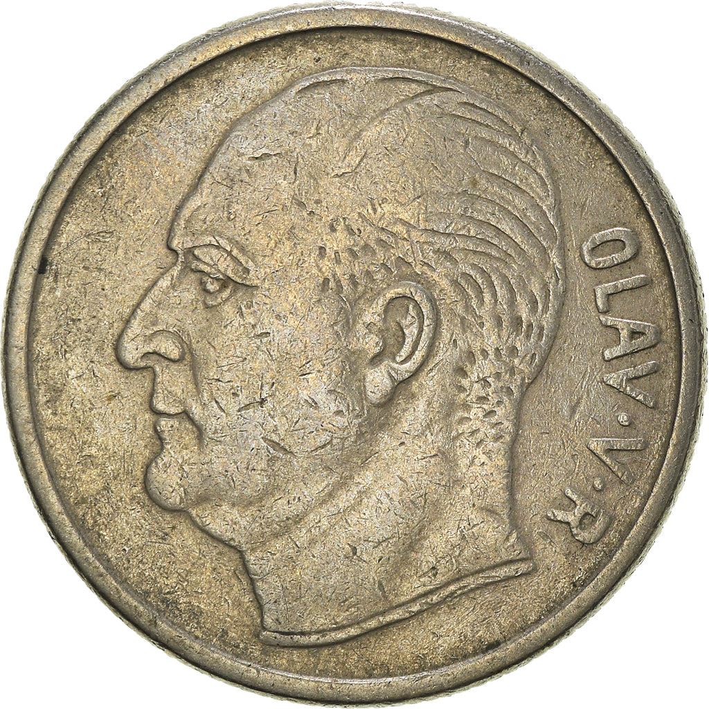 Norway 1 Krone - Olav V Coin KM409 1958 - 1973