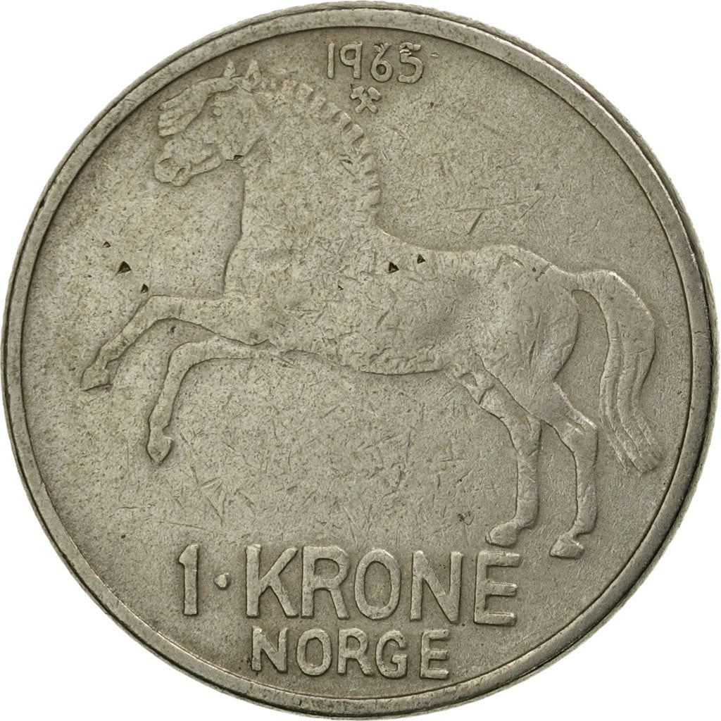 Norway 1 Krone - Olav V Coin KM409 1958 - 1973