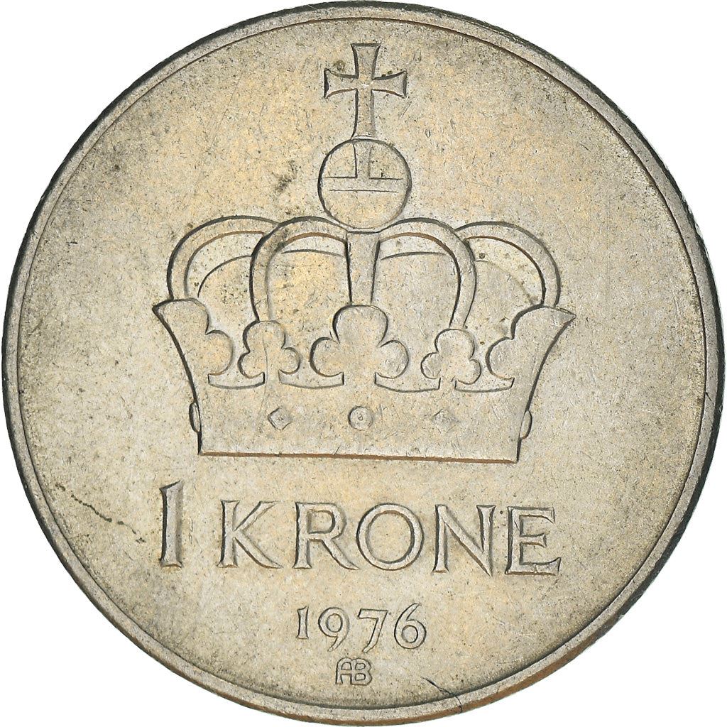 Norway 1 Krone - Olav V Coin KM419 1974 - 1991