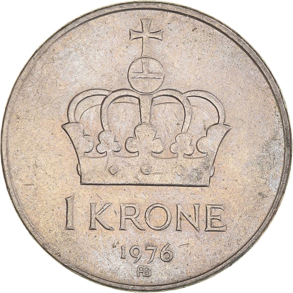 Norway 1 Krone - Olav V Coin KM419 1974 - 1991