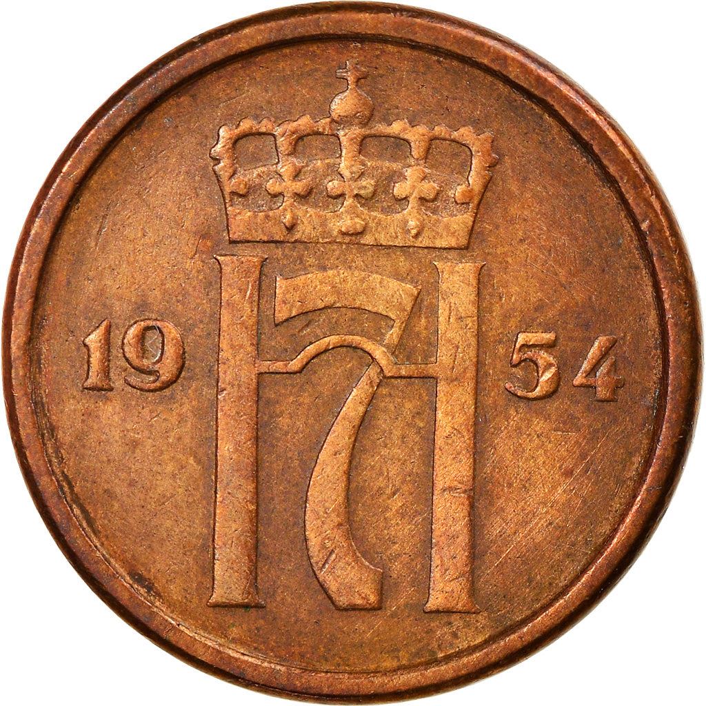 Norway | 1 Ore Coin | Haakon VII | KM398 | 1952 - 1957