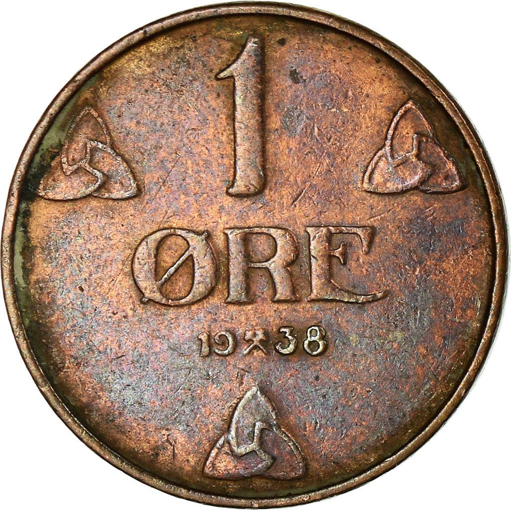 Norway 1 Øre - Haakon VII Coin KM367 1908 - 1952