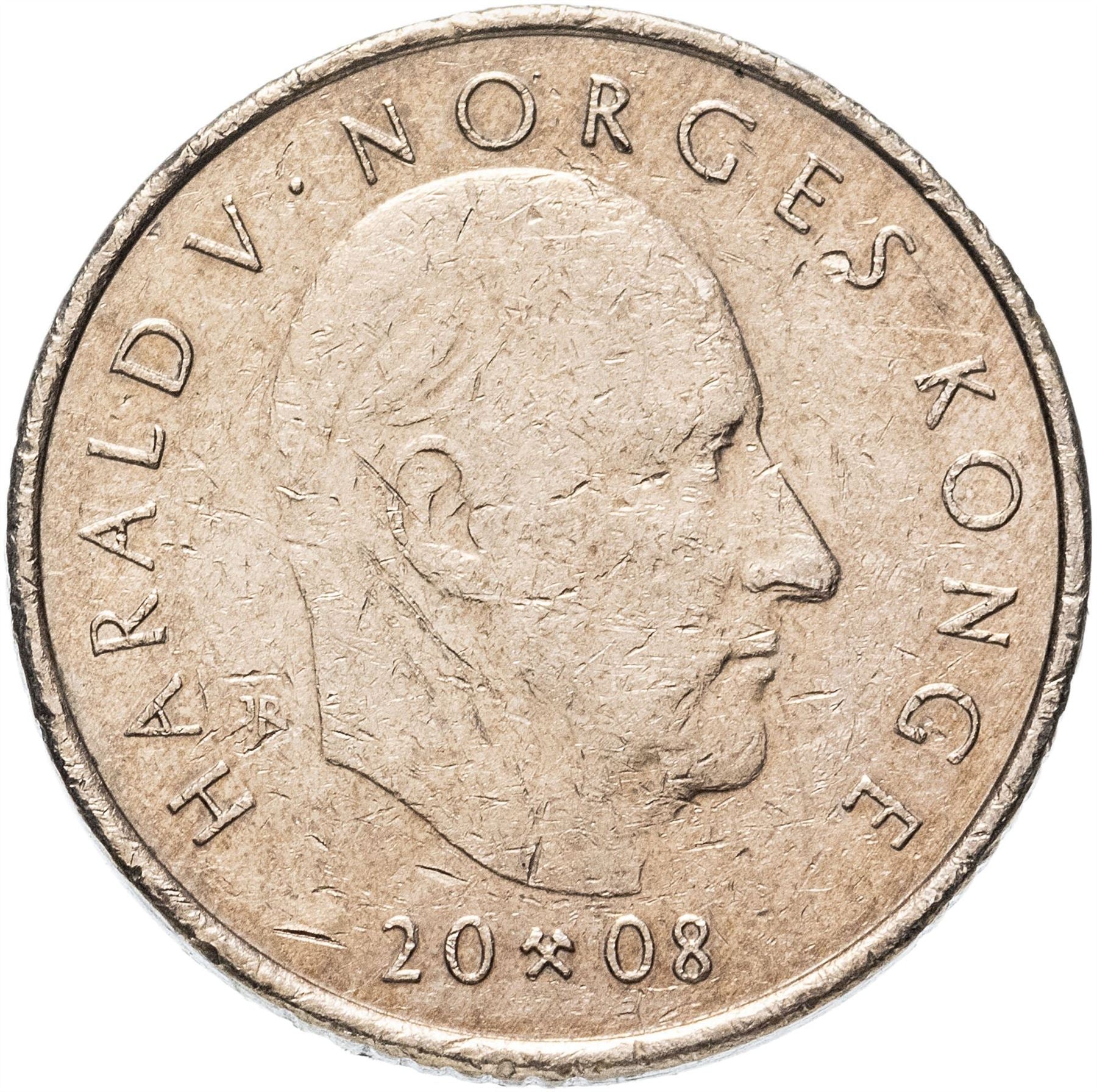 Norway 10 Kroner Coin | Harald V Henrik Wergeland | KM482 | 2008