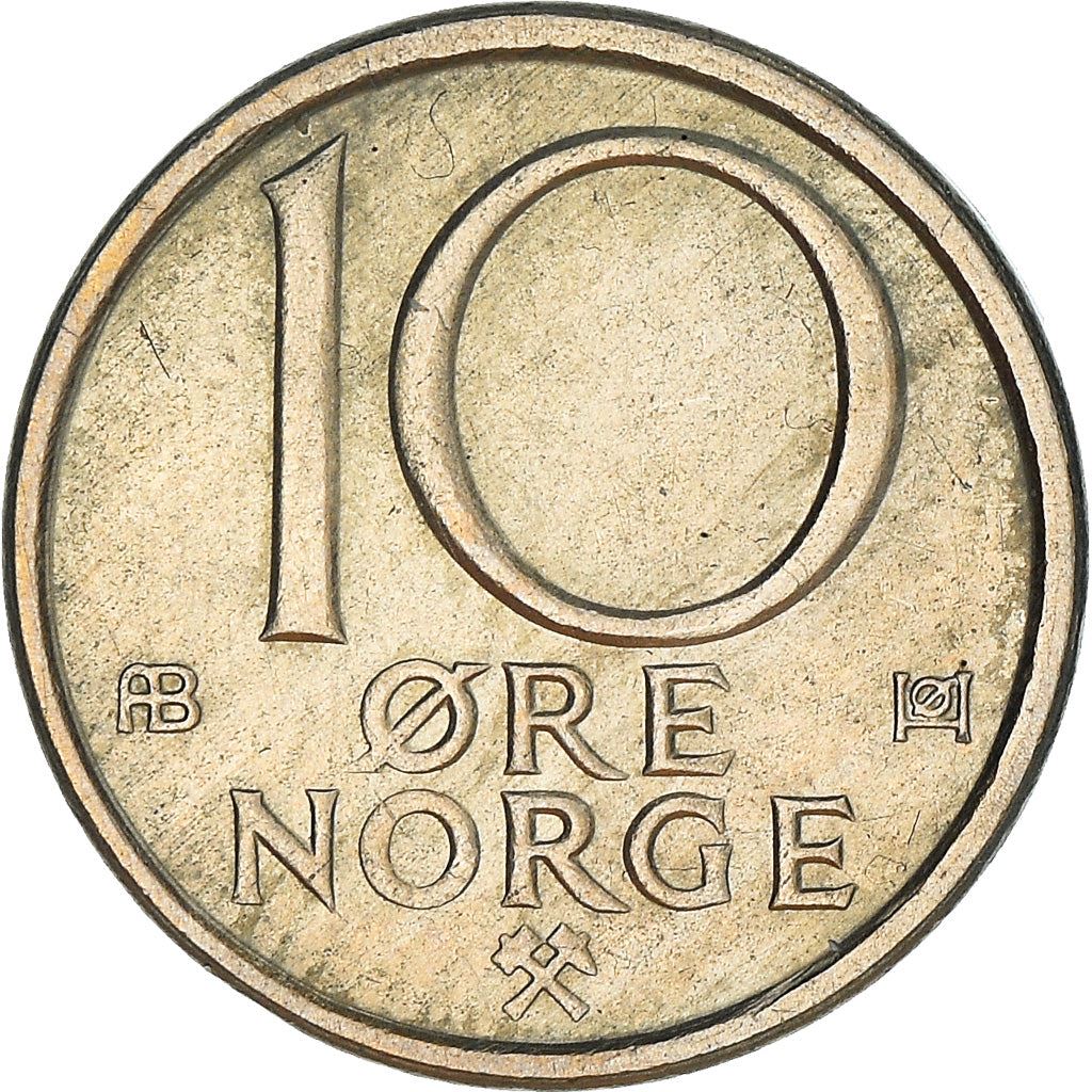 Norway 10 Øre - Olav V Coin KM416 1974 - 1991