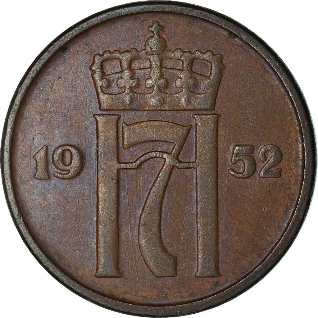 Norway | 2 Ore Coin | Haakon VII | KM399 | 1952 - 1957