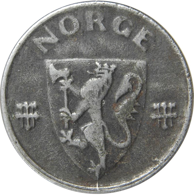 Norway 2 Ore Coin | Haakon VII WW2 German Occupation | KM394 | 1943 - 1945