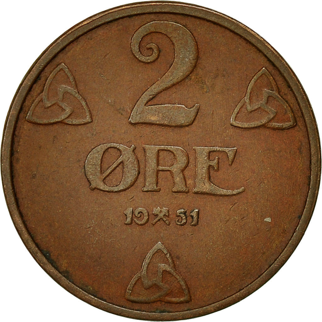 Norway 2 Øre - Haakon VII Coin KM371 1909 - 1952