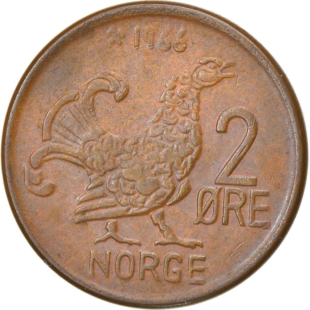 Norway 2 Øre - Olav V large letters Coin KM410 1959 - 1972