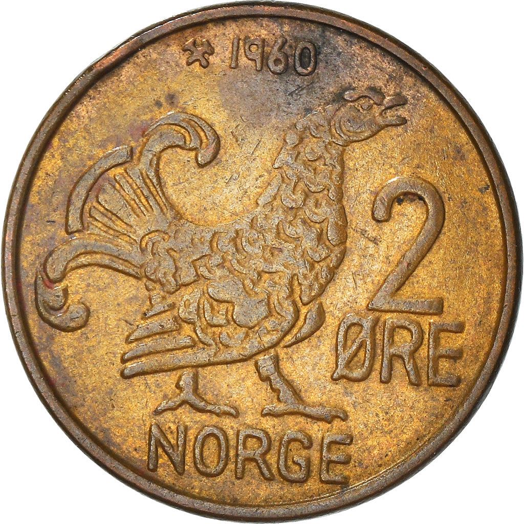 Norway 2 Øre - Olav V large letters Coin KM410 1959 - 1972