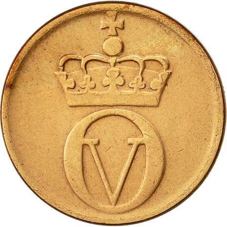 Norway 2 Øre - Olav V large letters Coin KM410 1959 - 1972