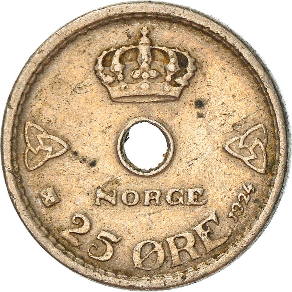 Norway 25 Ore Coin | Haakon VII | KM384 | 1924 - 1950