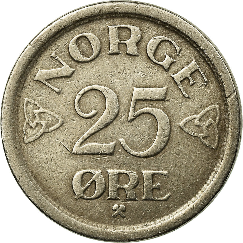 Norway 25 Øre - Haakon VII Coin KM401 1952 - 1957