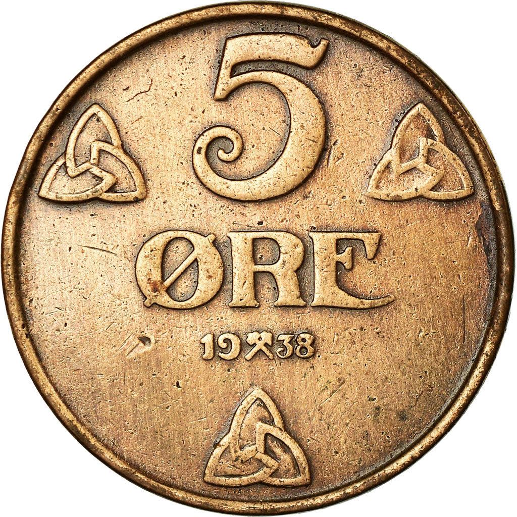 Norway | 5 Ore Coin | Haakon VII | KM368 | 1908 - 1952