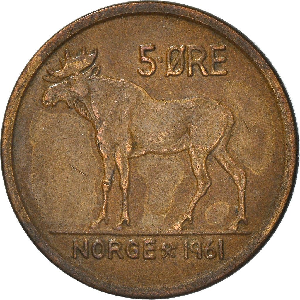 Norway 5 Øre - Olav V Coin KM405 1958 - 1973