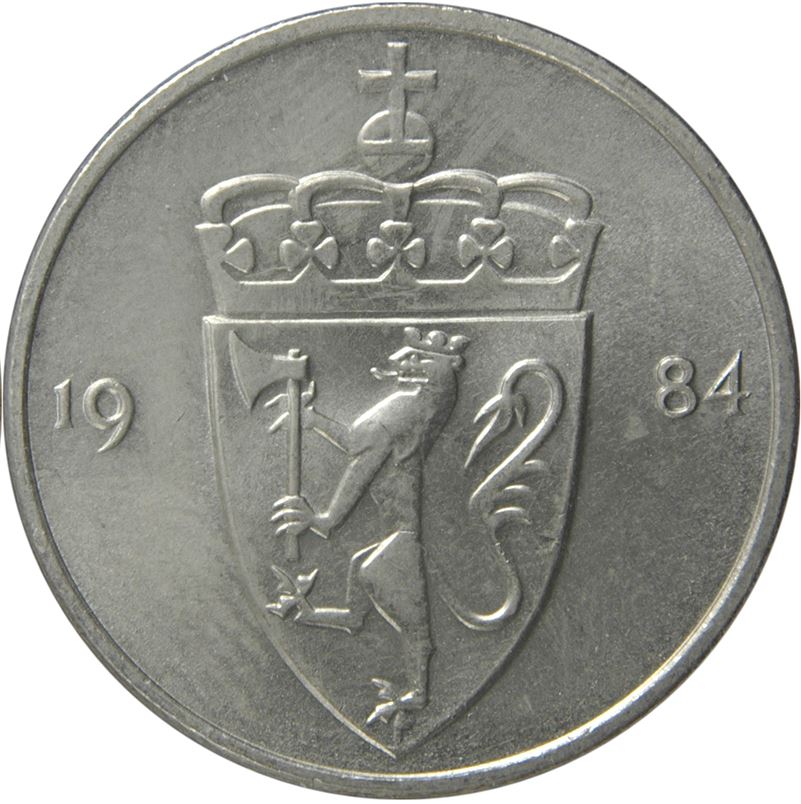 Norway 50 Øre - Olav V Coin KM418 1974 - 1996