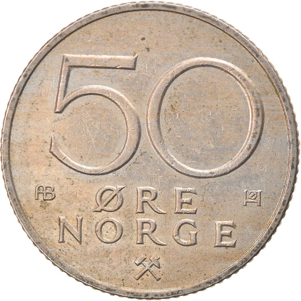 Norway 50 Øre - Olav V Coin KM418 1974 - 1996