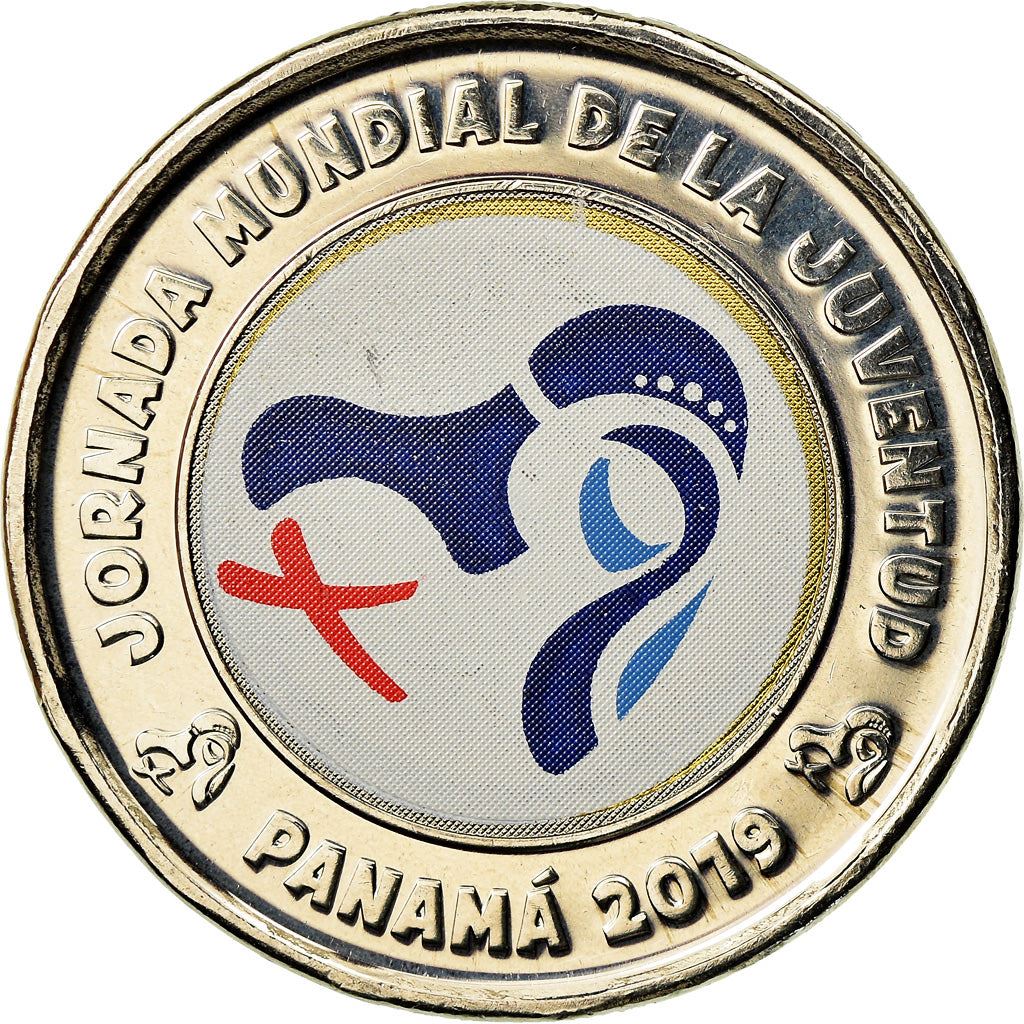 Panama | 1 Balboa Coin | Colored | World Youth Day | Km:169 | 2019