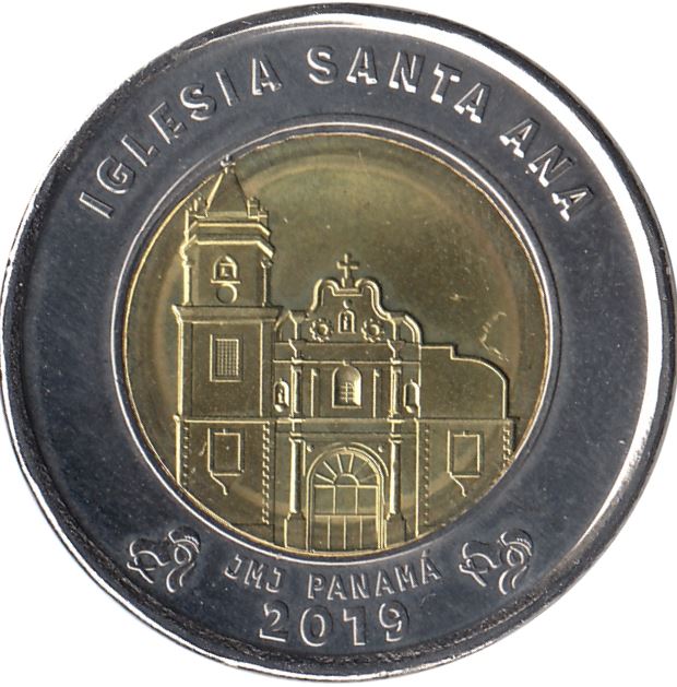 Panama 1 Balboa Coin | Santa Ana Church | KM166 | 2019