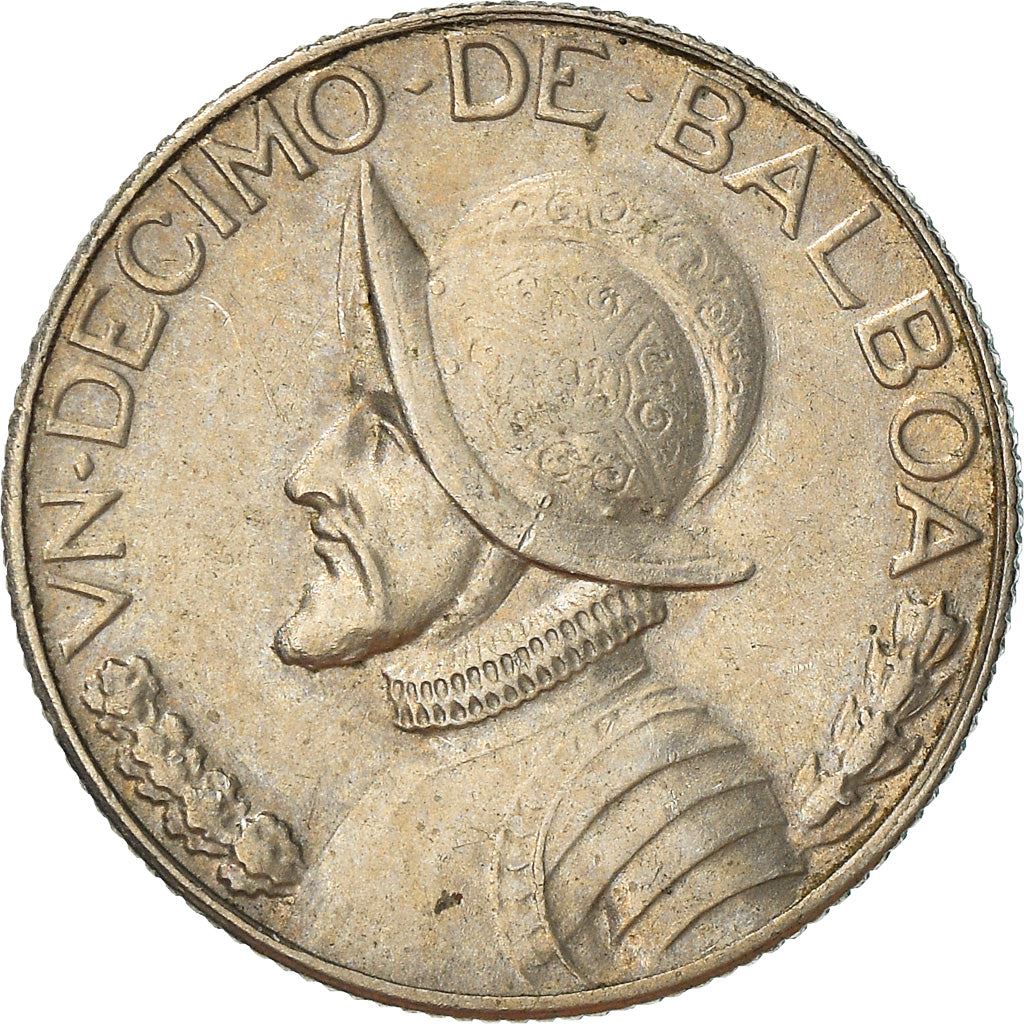 Panama 1/10 Balboa Coin | Vasco Nunez de Balboa | KM10 | 1966 - 1993