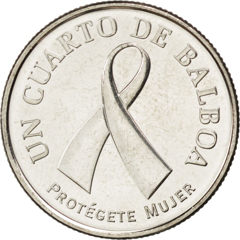 Panama | 1/4 Balboa Coin | Breast Cancer Awareness | Ribbon | Km:137 | 2008