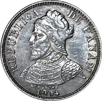 Panama 5 Centesimos Coin | Vasco Nunez de Balboa | KM2 | 1904 - 1916