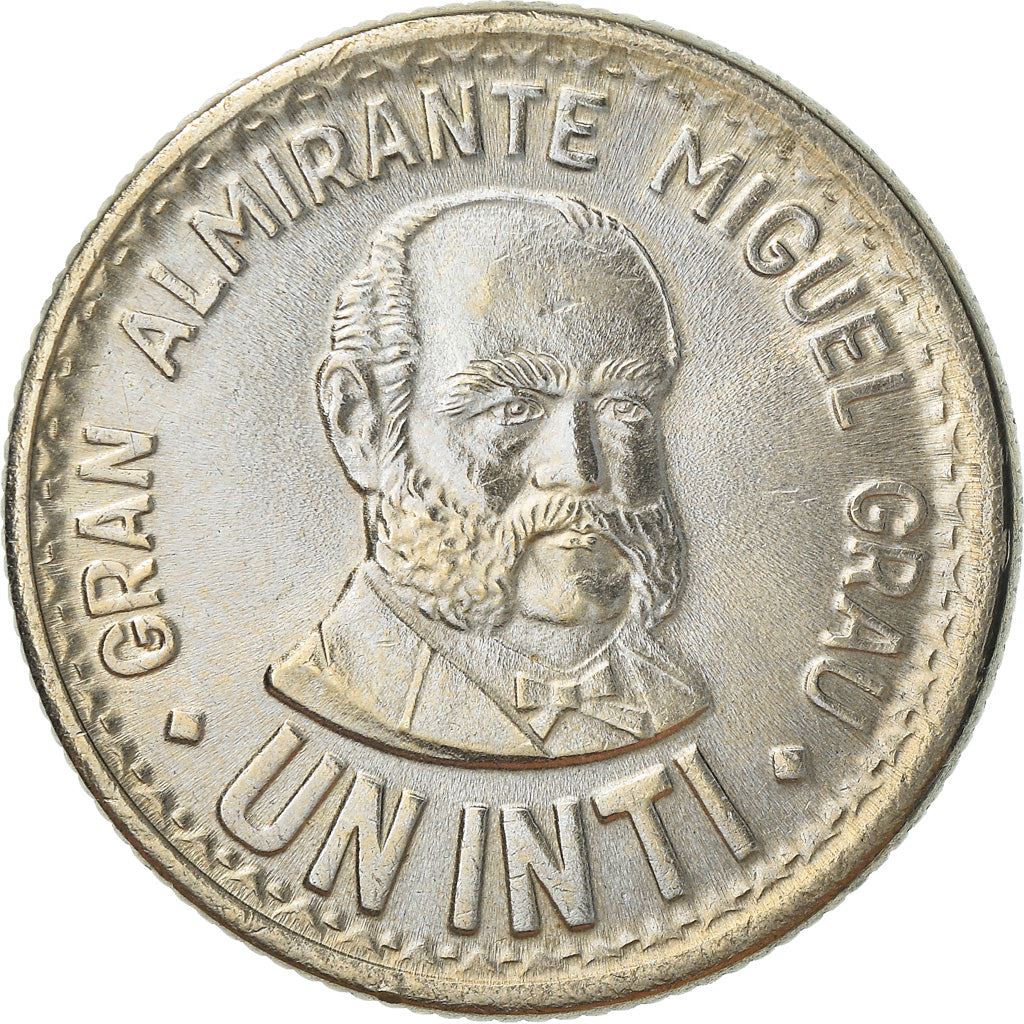 Peru | 1 Inti | Shield of Peru | Miguel Grau | KM296 | 1985 - 1988