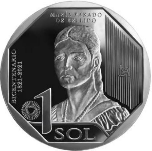 Peru | 1 Sol Coin | Maria Parado de Bellido | UC116 | 2020