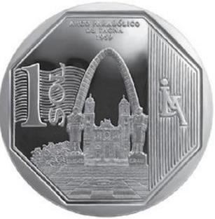 Peru | 1 Sol Coin | Parabolic Arch of Tacna | Church | KM398 | 2016