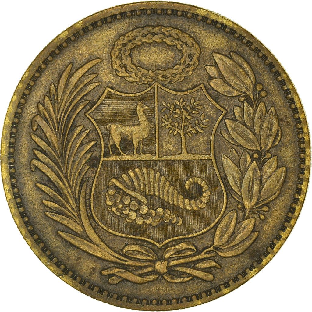 Peru 1 Sol de Oro Coin | Peru Emblem | KM222 | 1943 - 1965