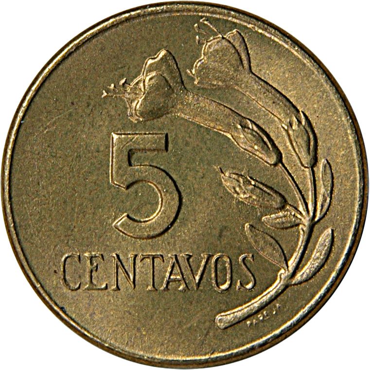 Peru | 5 Centavos Coin | Tree Flower | KM244 | 1966 - 1975