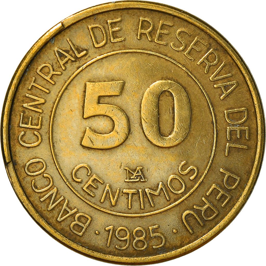 Peru 50 Centimos Coin | Miguel Grau | KM295 | 1985 - 1988