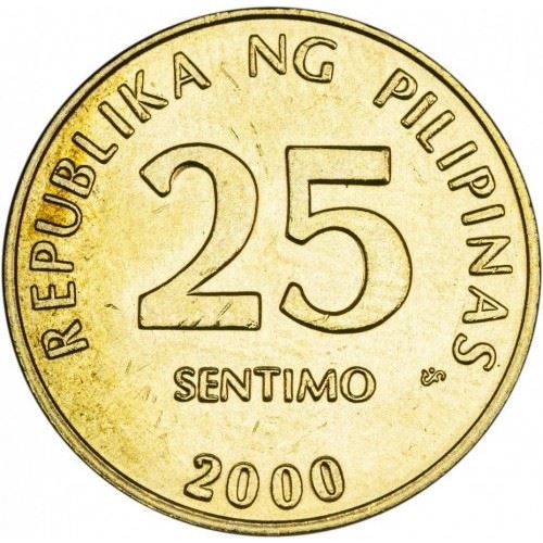 Philippines 25 Sentimo Coin KM271 1995 - 2003