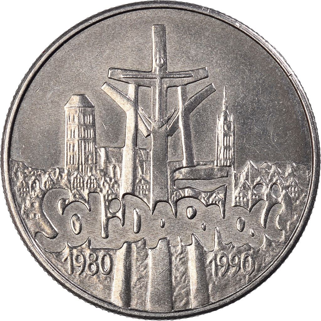 Poland | 10 000 Złotych Coin | Solidarity Monument | Eagle | KM195 | 1990