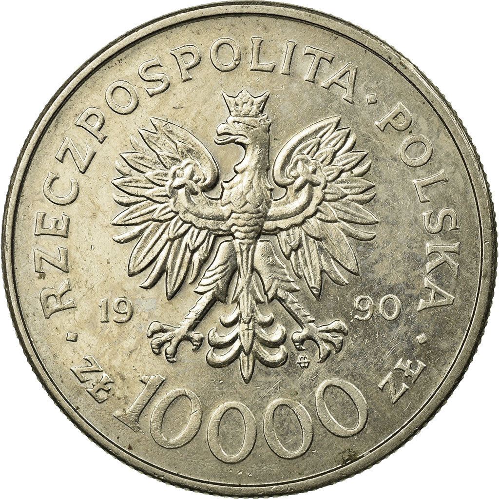 Poland | 10 000 Złotych Coin | Solidarity Monument | Eagle | KM195 | 1990