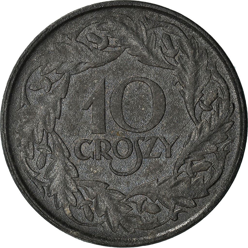 Poland | 10 Groszy Coin | German Occupation WW II | Eagle | KM36 | 1923