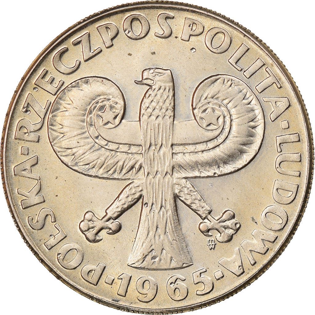 Poland | 10 Złotych Coin | Anniversary of Warsaw | Sigismund Pillar | Eagle | KM55 | 1965