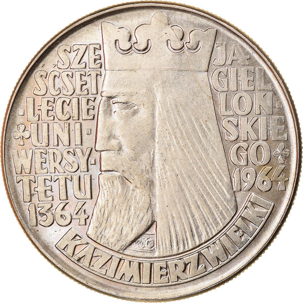 Poland | 10 Złotych Coin | Kazimierz Wielki | Eagle | KM52.1 | 1964