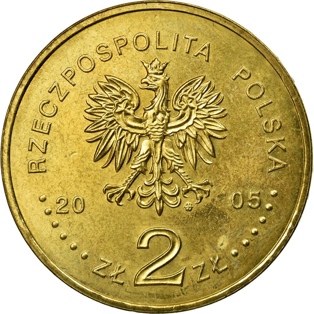 Poland | 2 Złote Coin | Expo 2005 | Cranes | Mount Fuji | Eagle | KM522 | 2005