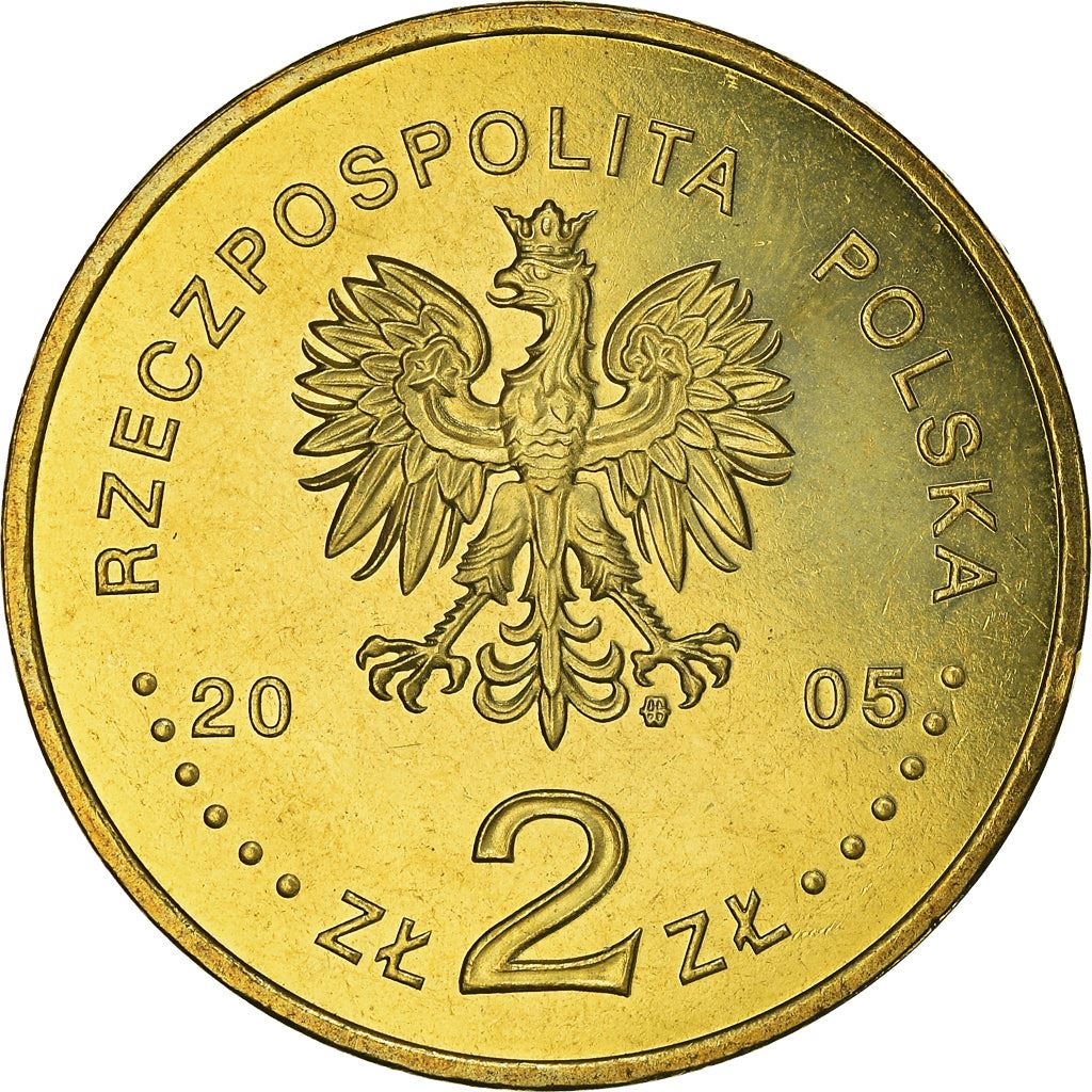 Poland | 2 Złote Coin | World War II | Wepons | Dove | Eagle | KM558 | 2005