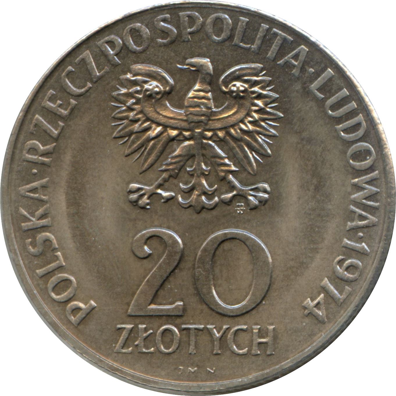 Poland | 20 Zlotych Coin | Comecon Anniversary | Sunflower | Cog Wheel | KM70 | 1974